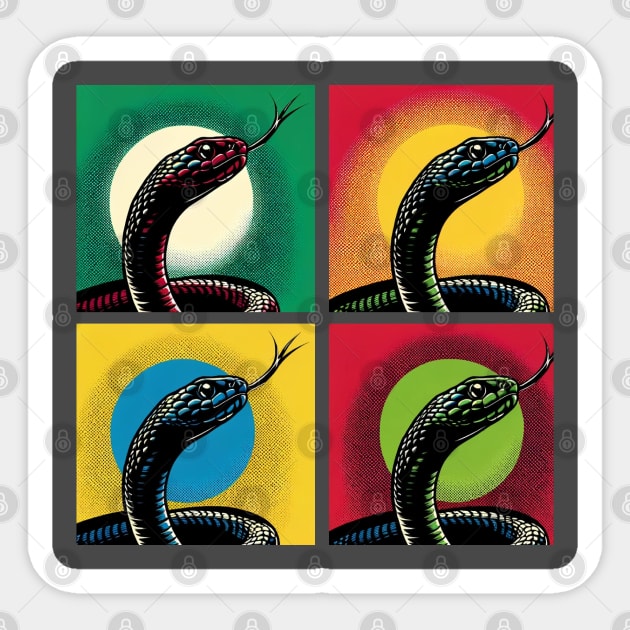 Black Mamba Pop Art - Cool Snake Sticker by PawPopArt